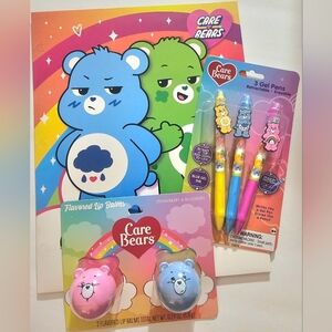 Care Bears Blue and Pink Gel Pen Set with Lip Balms